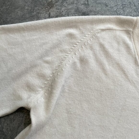 Vintage KTIP Radio Station Vneck Sweater White Tour Touch Collection Womens XL - Picture 5 of 12